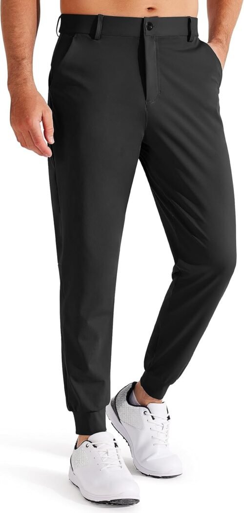 Libin Men's 4-Way Stretch Golf Joggers with Pockets, Slim Fit Baseball Work Dress Pants Athletic Casual Yoga Pants